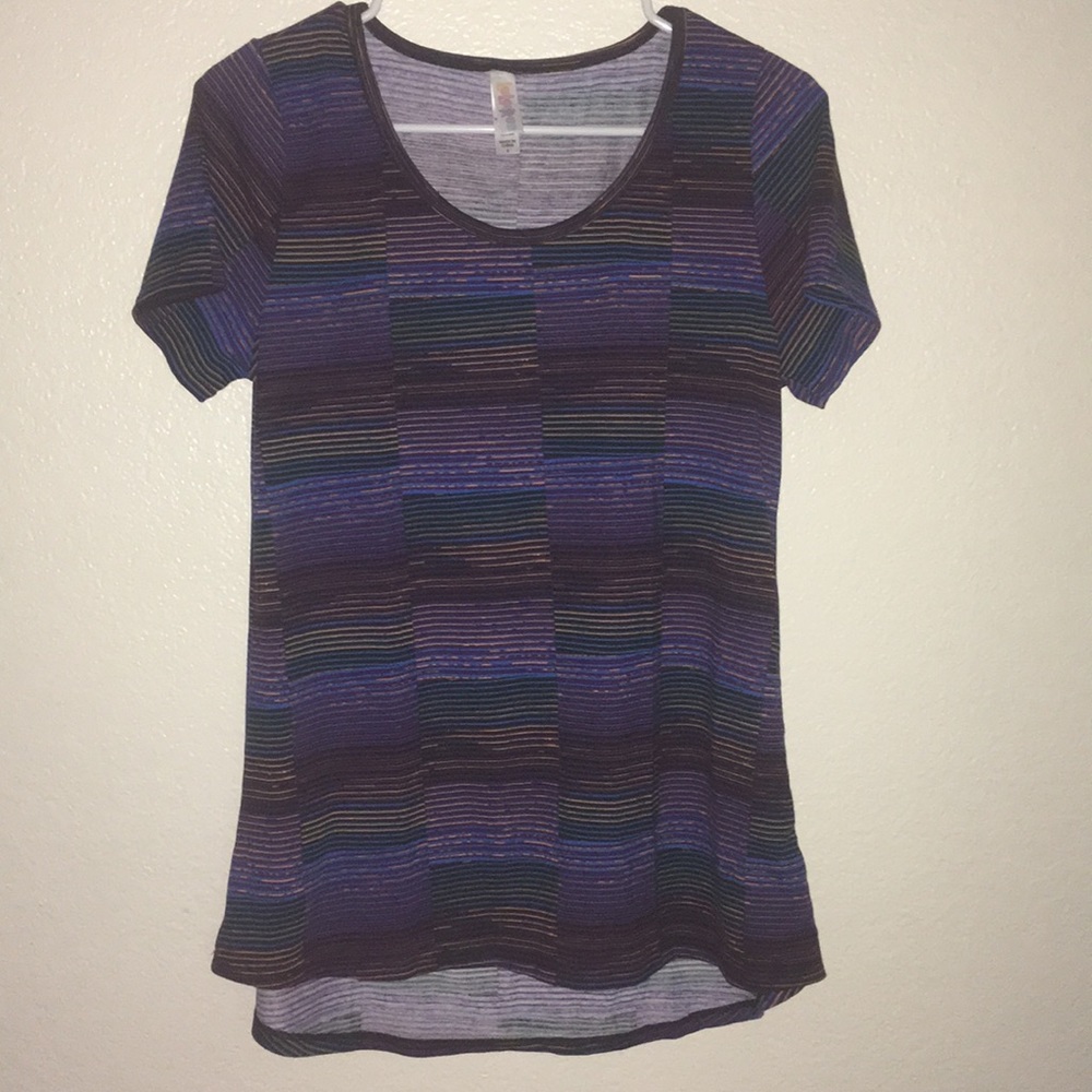 ⭐️ DONATING SOON LulaRoe Dark Colors Striped “Classic” Tee/Tunic